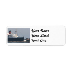 RMS Queen Mary Hotel och Museum i Long Beach Returadress Etikett