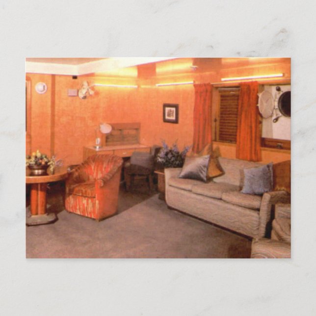 RMS Queen Mary Sittplats för första klass Vykort (Framsida)