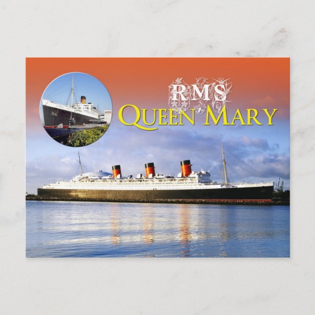 RMS Queen Mary Vykort (Framsida)