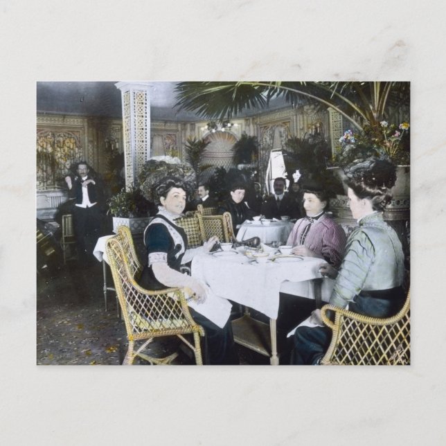 RMS Titanic 1:a klass Passagerare njuter av lyxen Vykort (Framsida)