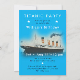 RMS Titanic Blue Birthday-inbjudan Inbjudningar