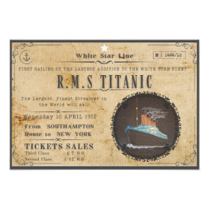 RMS TITANIC BOARDING ADVERSTING FOTOTRYCK