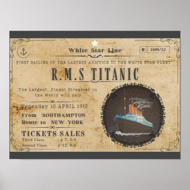 RMS TITANIC BOARDING ADVERSTING POSTER (Framsidan)