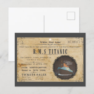 RMS TITANIC BOARDING ADVERSTING VYKORT