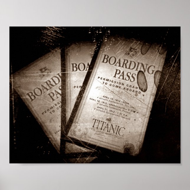RMS Titanic Boarding Passes Poster (Framsidan)