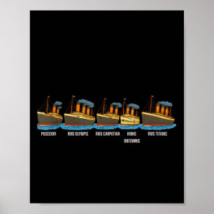 Rms Titanic Britannic Poseidon Carpathia Berömd Sh Poster