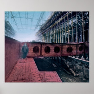 RMS Titanic Construction i Belfast Ireland Poster