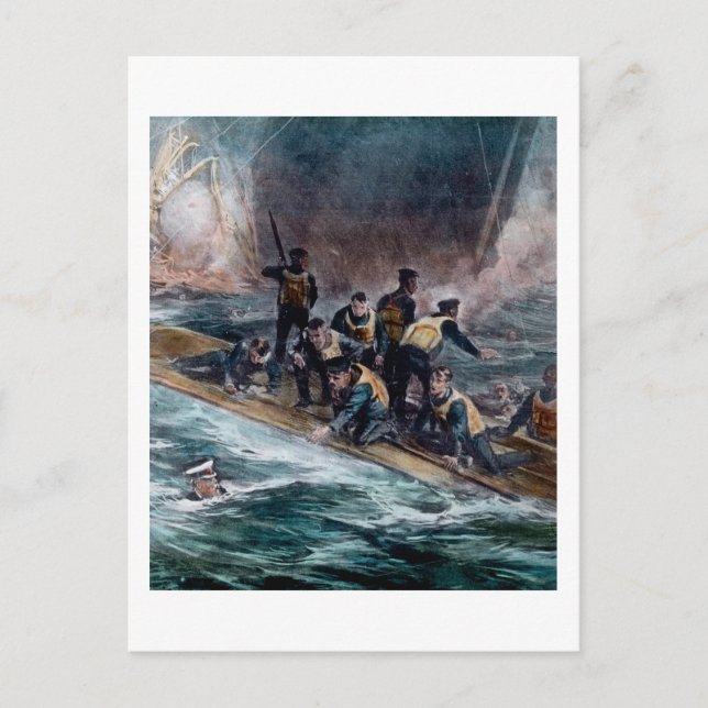 RMS Titanic Crew Escapes Behemoth Sinks Vykort (Framsida)