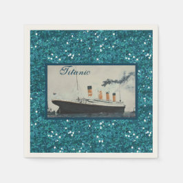 RMS Titanic Deep Blue Glitter White Star Line-Frak Pappersservett