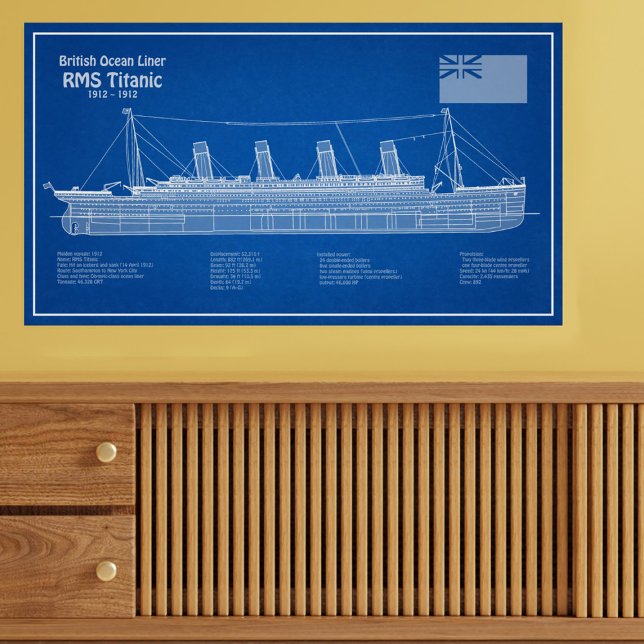 RMS Titanic Frakt Blueprint Plans ABD Fototryck (Skapare uppladdad)