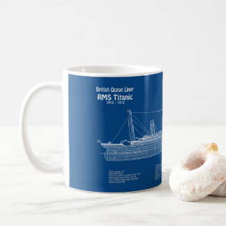 RMS Titanic Frakt Blueprint Plans ABD Kaffemugg