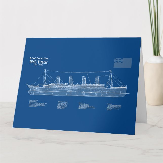 RMS Titanic Frakt Blueprint Plans ABD Tack Kort (Framsida)