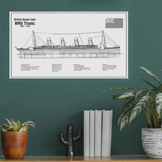RMS Titanic Frakt Blueprint Plans BD Fototryck (Skapare uppladdad)