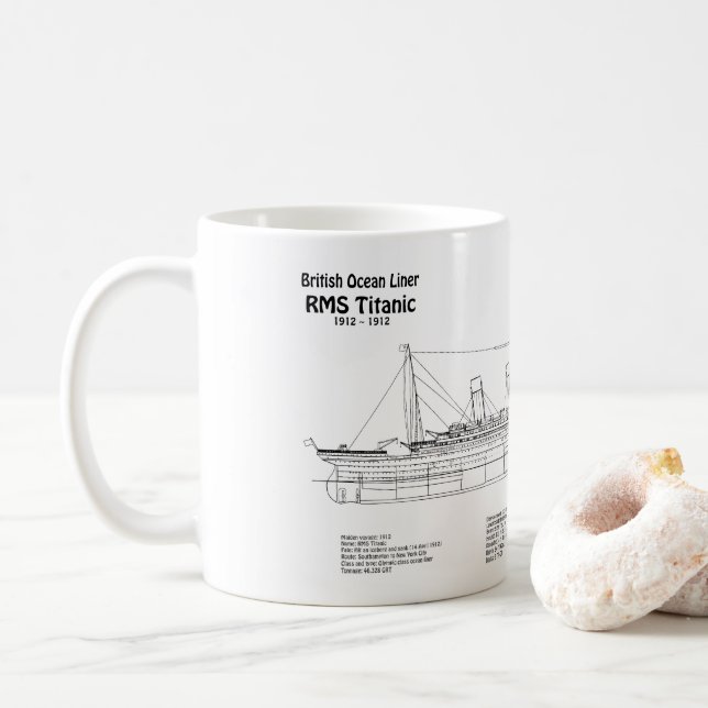 RMS Titanic Frakt Blueprint Plans BD Kaffemugg (Med munk)