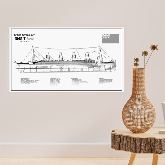 RMS Titanic Frakt Blueprint Plans BD Poster (Skapare uppladdad)