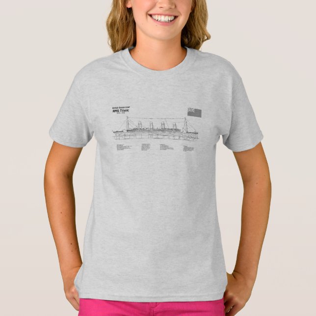 RMS Titanic Frakt - skiss SD T Shirt (Framsida)