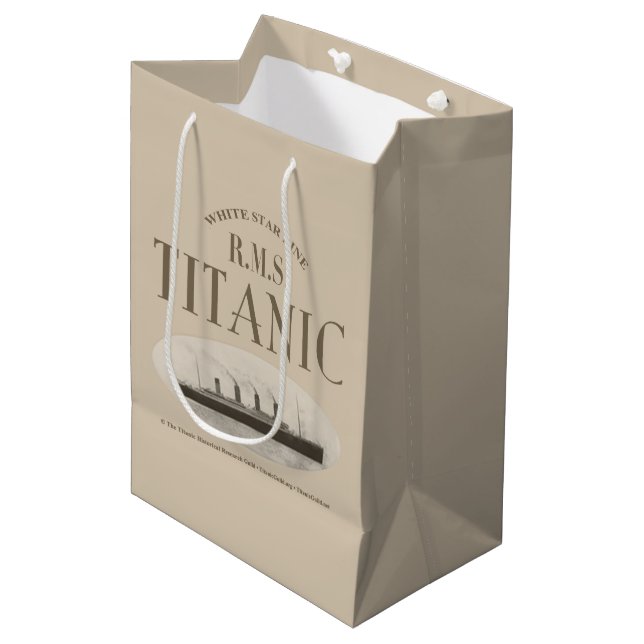 RMS Titanic Ghost Frakt Sepia Gift Bag Medium (Framsidan Vinklad)