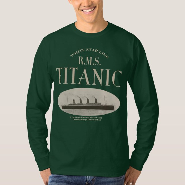 RMS Titanic Ghost Frakt Sepia Långärmad T-Shirt (Framsida)