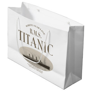 RMS Titanic Ghost Frakt Sepia Large Gift Bag White