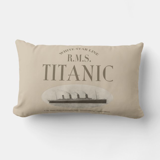 RMS Titanic Ghost Frakt Sepia Lumbar Pillow (13x21 Lumbarkudde (Framsida)