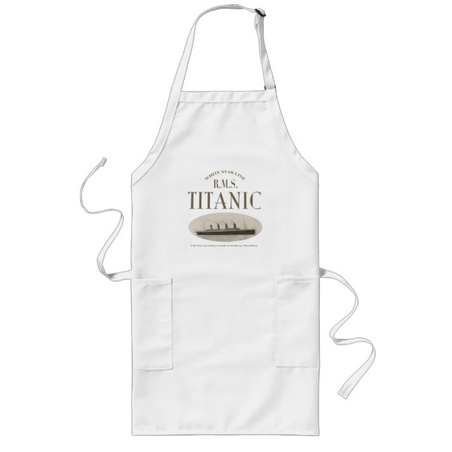 RMS Titanic Ghost Frakt Sepia/White Apron Långt Förkläde (Framsidan)