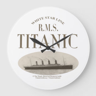 RMS Titanic Ghost Frakt Sepia/White Clock Stor Klocka