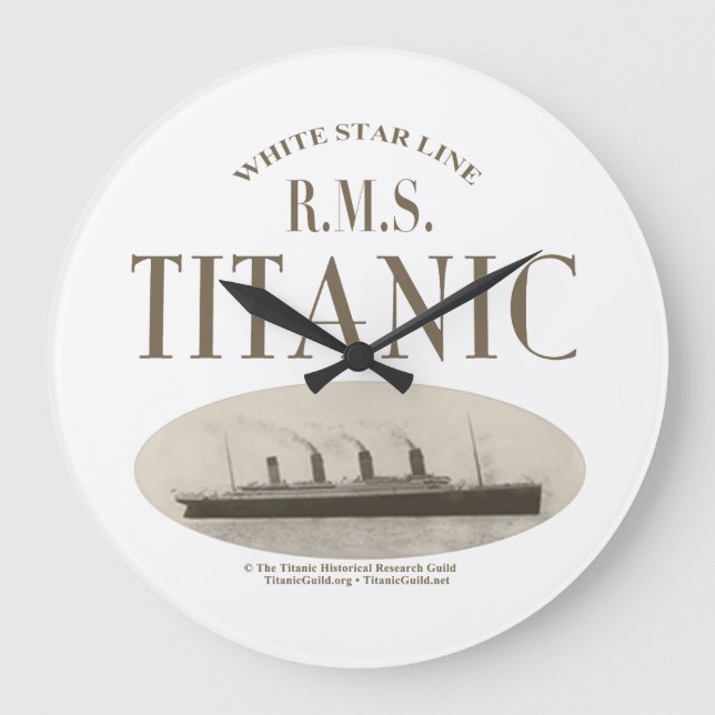 RMS Titanic Ghost Frakt Sepia/White Clock Stor Klocka (Framsida)