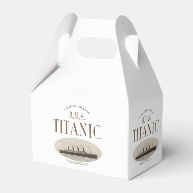 RMS Titanic Ghost Frakt Sepia White Gable Favor Bo Presentaskar (Framsidan Sidan)