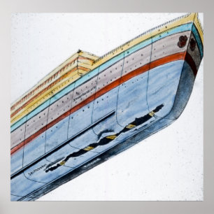 RMS Titanic Iceberg-skador Poster