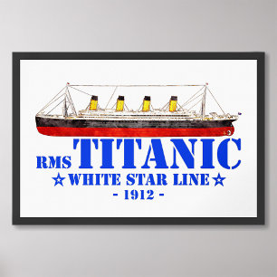 RMS Titanic Illustration - White Star Line 1912 Fototryck