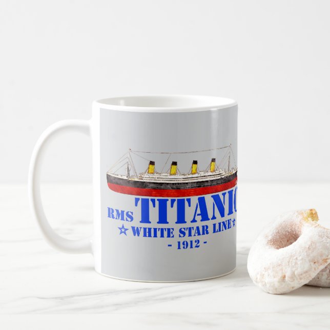 RMS Titanic Illustration - White Star Line 1912 Kaffemugg (Med munk)