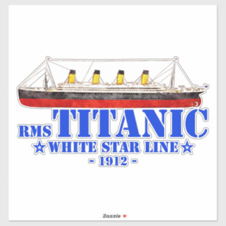 RMS Titanic Illustration - White Star Line 1912 Klistermärken