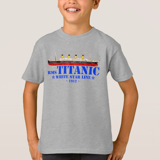 RMS Titanic Illustration - White Star Line 1912 T Shirt (Framsida)