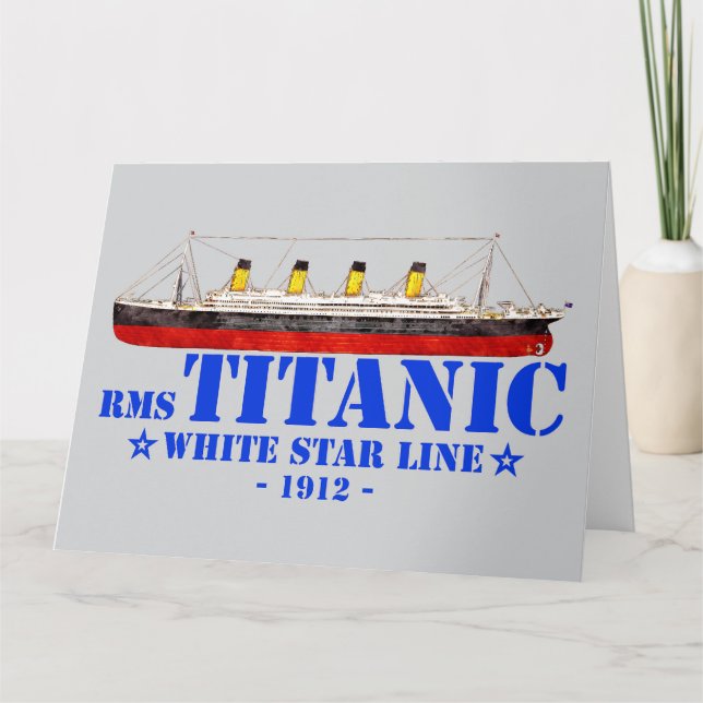RMS Titanic Illustration - White Star Line 1912 Tack Kort (Framsida)