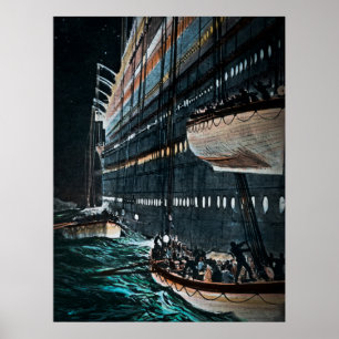 RMS Titanic-livbåtar har lägre Vintage Poster