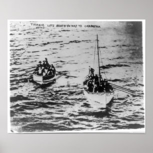 RMS Titanic - Livbåtar på väg till RMS-pati Poster