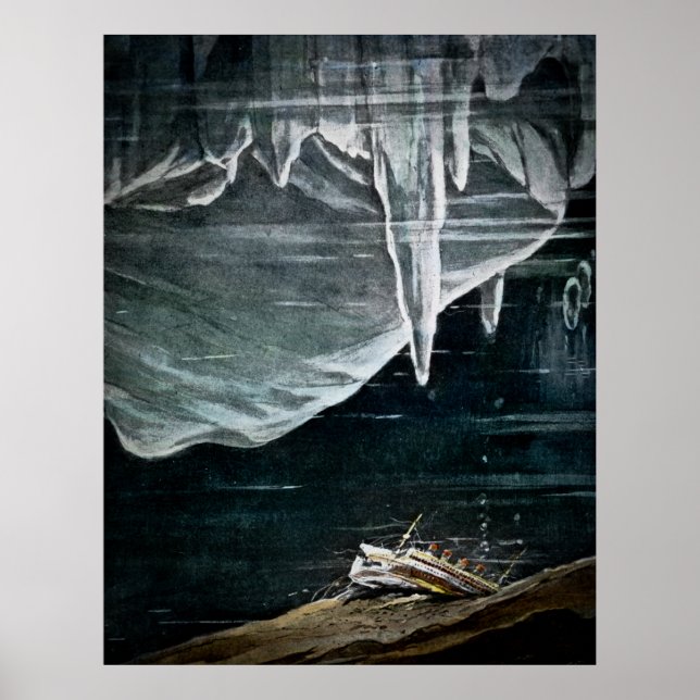 RMS Titanic Ljuger Grund i Atlanten Poster (Framsidan)