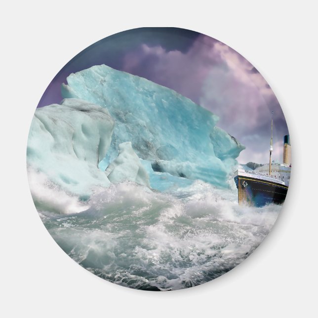 RMS Titanic och Iceberg Painting Magnet (Framsidan)