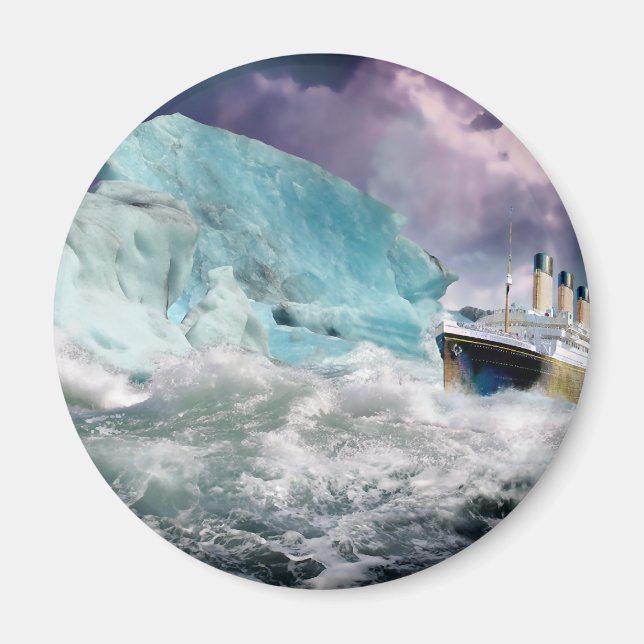RMS Titanic och Iceberg Painting Magnet (Framsidan)