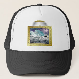 RMS Titanic och Iceberg Painting Truckerkeps