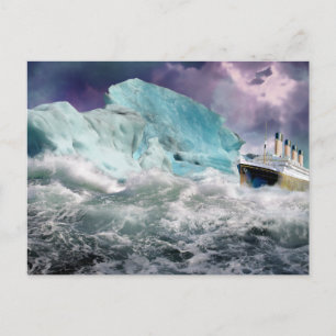 RMS Titanic och Iceberg Painting Vykort