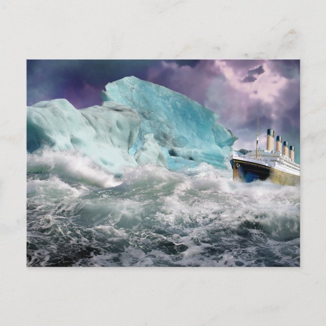 RMS Titanic och Iceberg Painting Vykort (Framsida)