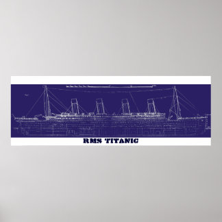 RMS Titanic Original Blueprint, utökat för Färg Poster