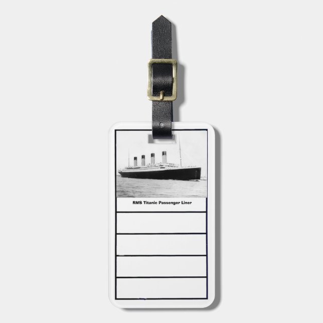 RMS Titanic Passenger Liner Luggage Tag Bagagebricka (Vertikal Framsida)
