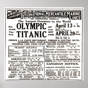 RMS Titanic Passenger Liner Newspaper and Poster