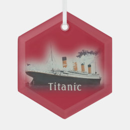 RMS Titanic Red jul Glass Ornament