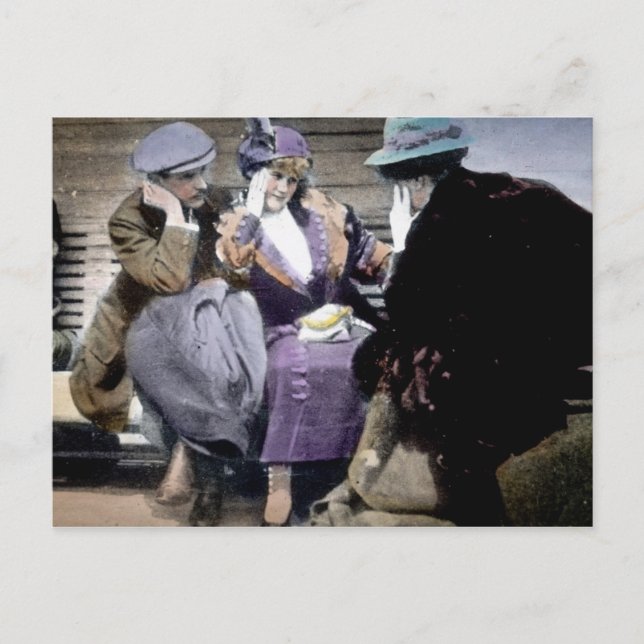 RMS Titanic Survivors on Deck of Carpathia Vykort (Framsida)