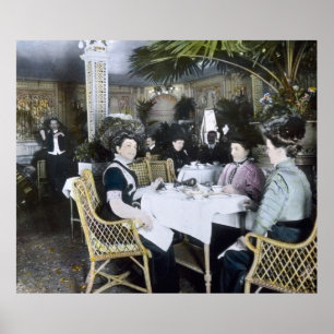 RMS Titanic Tea Time and Entertainment Vintage Poster