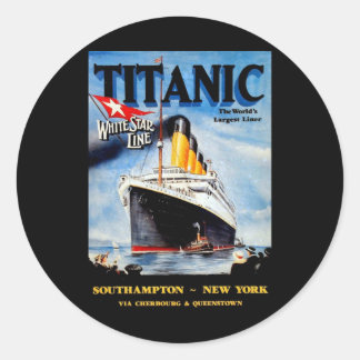 RMS Titanic Travel AD Runt Klistermärke