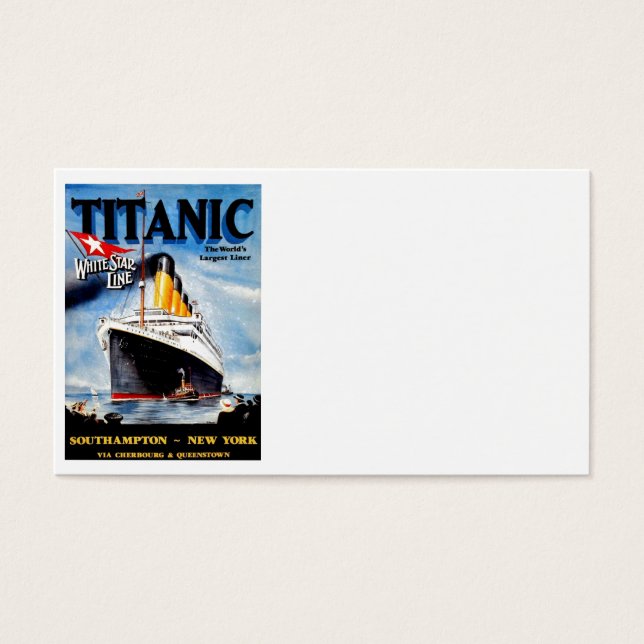 RMS Titanic Travel AD Visitkort (Framsidan)